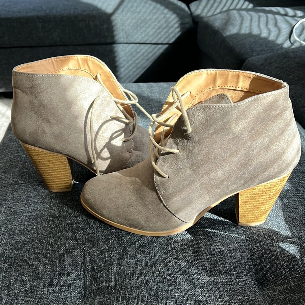 Tan laced Booties
